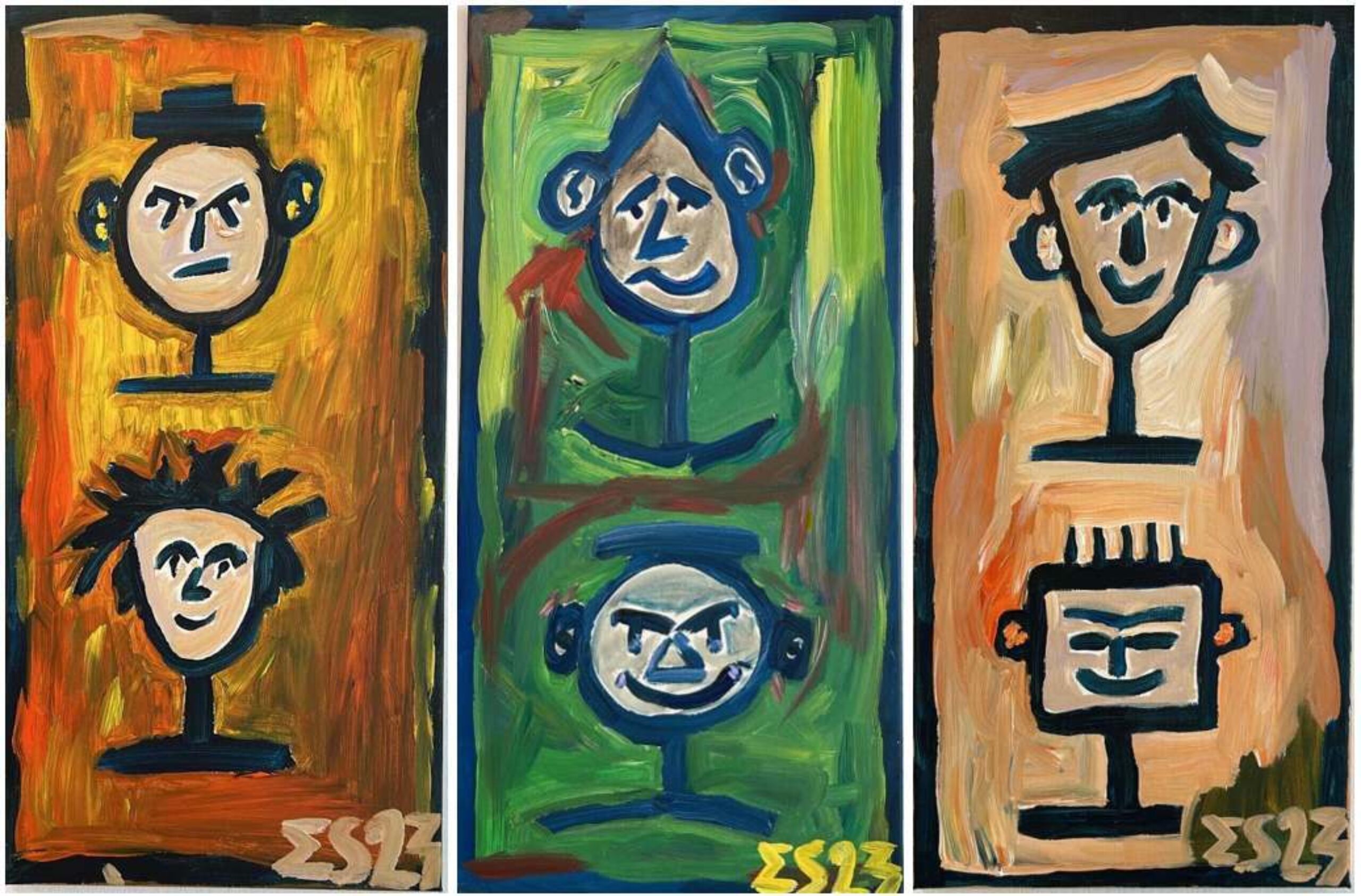 Double Faces Tripptych