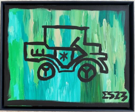 Truck by the green